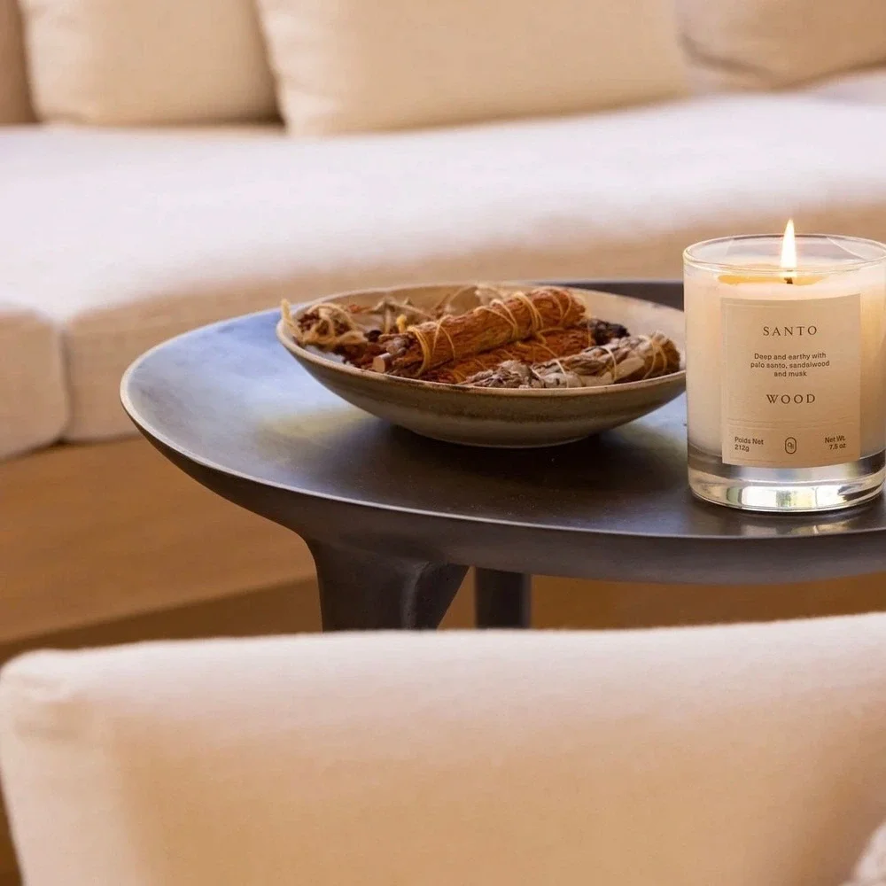 Oak Essentials Santo Wood Candle Women 7.5 oz White Earthy Palo Santo Sandalwood